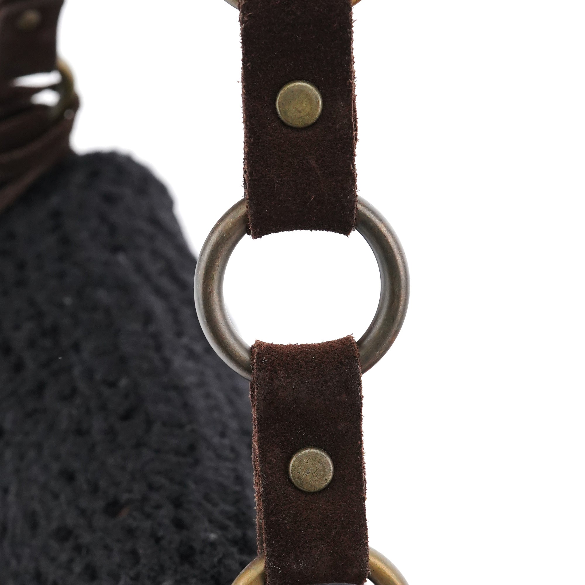 Dolce & Gabbana Borsa a spalla in camoscio e maglia marrone