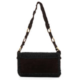 Dolce & Gabbana Borsa a spalla in camoscio e maglia marrone