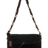 Dolce & Gabbana Borsa a spalla in camoscio e maglia marrone