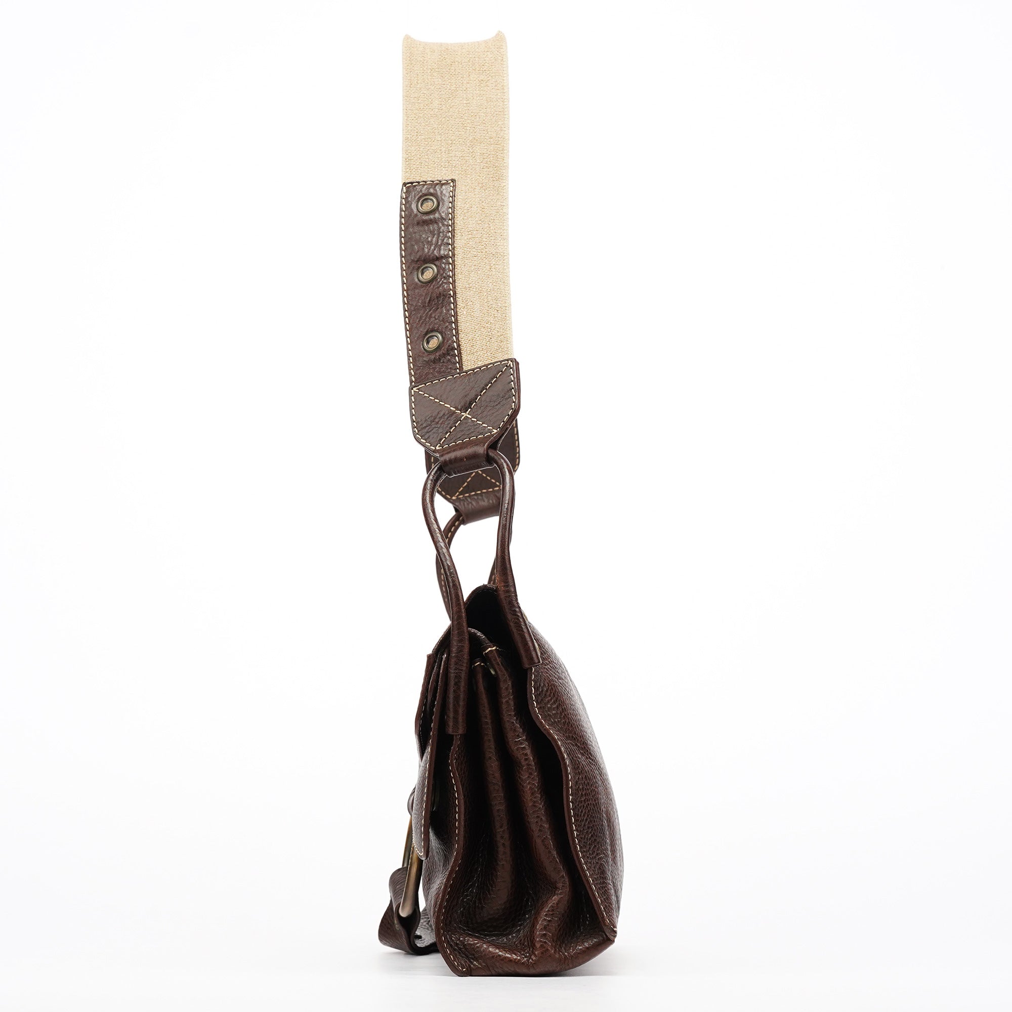Dolce & Gabbana Brown Leather Ring Shoulder Bag