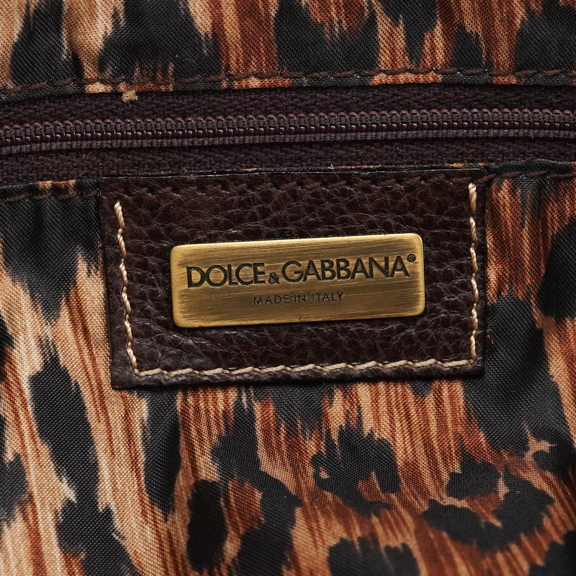 Dolce & Gabbana Brown Leather Ring Shoulder Bag