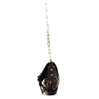 Dolce & Gabbana Brown Leather Tweed Shoulder Bag