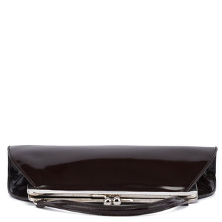 Dolce Gabbana Brown Patent Leather Clutch Bag