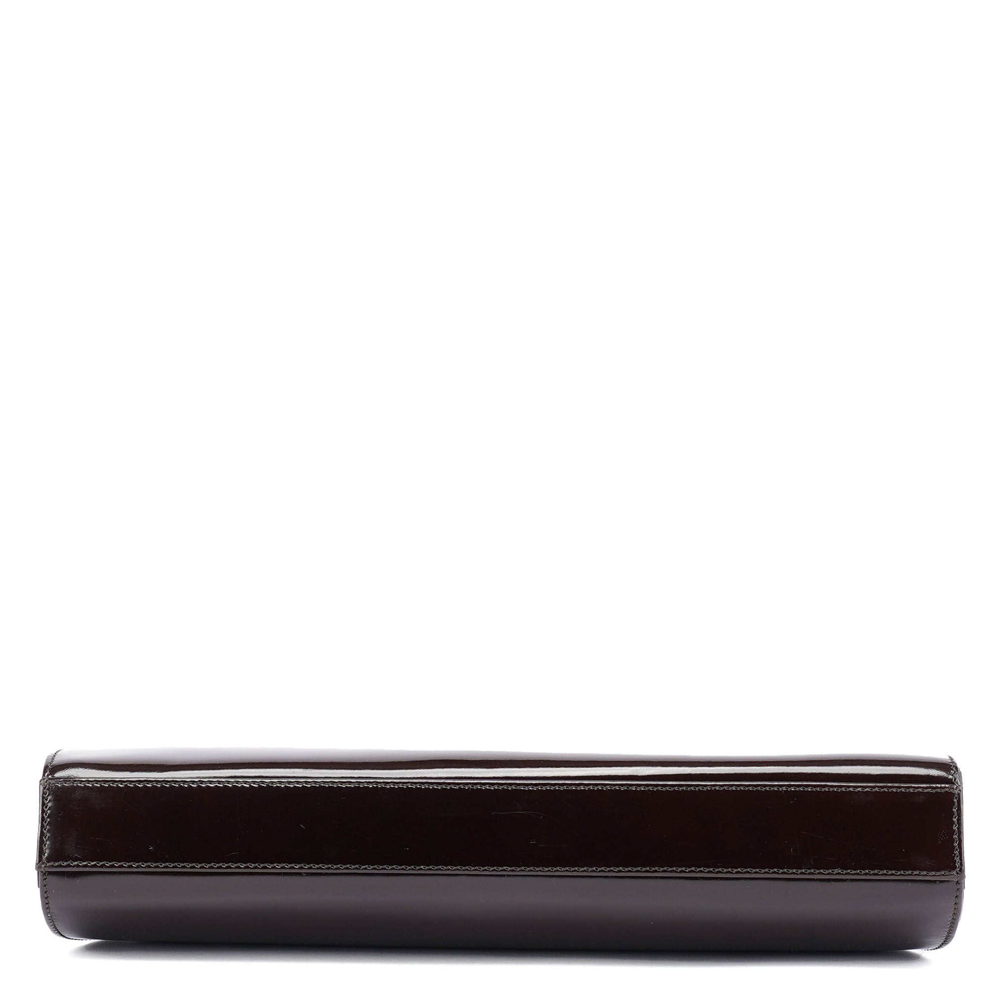 Dolce Gabbana Brown Patent Leather Clutch Bag