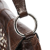 Dolce & Gabbana Brown Python Leather Buckle Shoulder Bag
