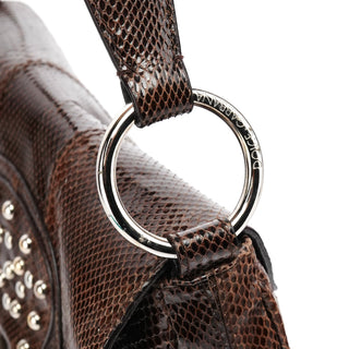 Dolce & Gabbana Brown Python Leather Buckle Shoulder Bag