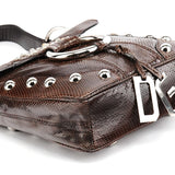 Dolce & Gabbana Brown Python Leather Buckle Shoulder Bag