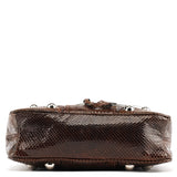 Dolce & Gabbana Brown Python Leather Buckle Shoulder Bag