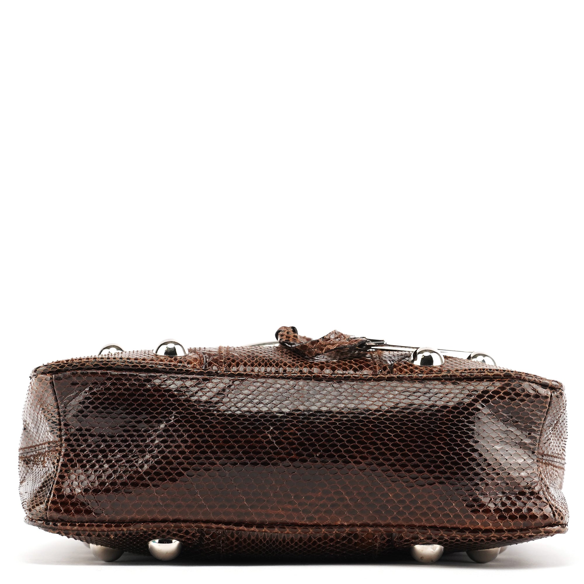 Dolce & Gabbana Brown Python Leather Buckle Shoulder Bag