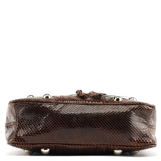Dolce & Gabbana Brown Python Leather Buckle Shoulder Bag
