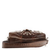 Dolce & Gabbana Brown Python Leather Buckle Shoulder Bag