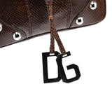 Dolce & Gabbana Brown Python Leather Buckle Shoulder Bag