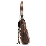 Dolce & Gabbana Brown Python Leather Buckle Shoulder Bag