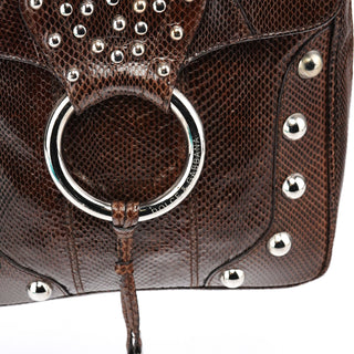 Dolce & Gabbana Brown Python Leather Buckle Shoulder Bag