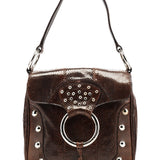 Dolce & Gabbana Brown Python Leather Buckle Shoulder Bag