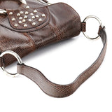 Dolce & Gabbana Brown Python Leather Buckle Shoulder Bag