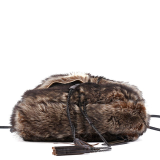 Dolce & Gabbana Brown Rabbit Fur Crossbody Bag