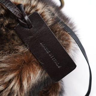 Dolce & Gabbana Brown Rabbit Fur Crossbody Bag