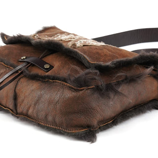 Dolce & Gabbana Brown Shearling Butterfly Shoulder Bag