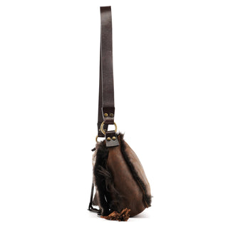 Dolce & Gabbana Brown Shearling Butterfly Shoulder Bag
