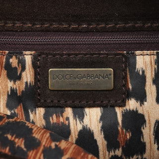 Dolce & Gabbana Brown Suede Flap Shoulder Bag