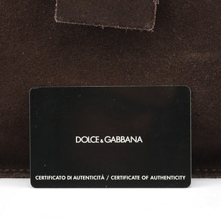Dolce & Gabbana Brown Suede Flap Shoulder Bag