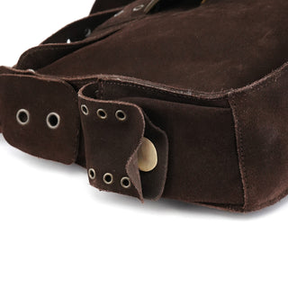 Dolce & Gabbana Brown Suede Flap Shoulder Bag