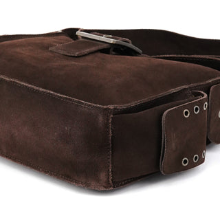 Dolce & Gabbana Brown Suede Flap Shoulder Bag