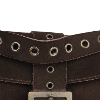 Dolce & Gabbana Brown Suede Flap Shoulder Bag