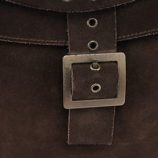 Dolce & Gabbana Brown Suede Flap Shoulder Bag
