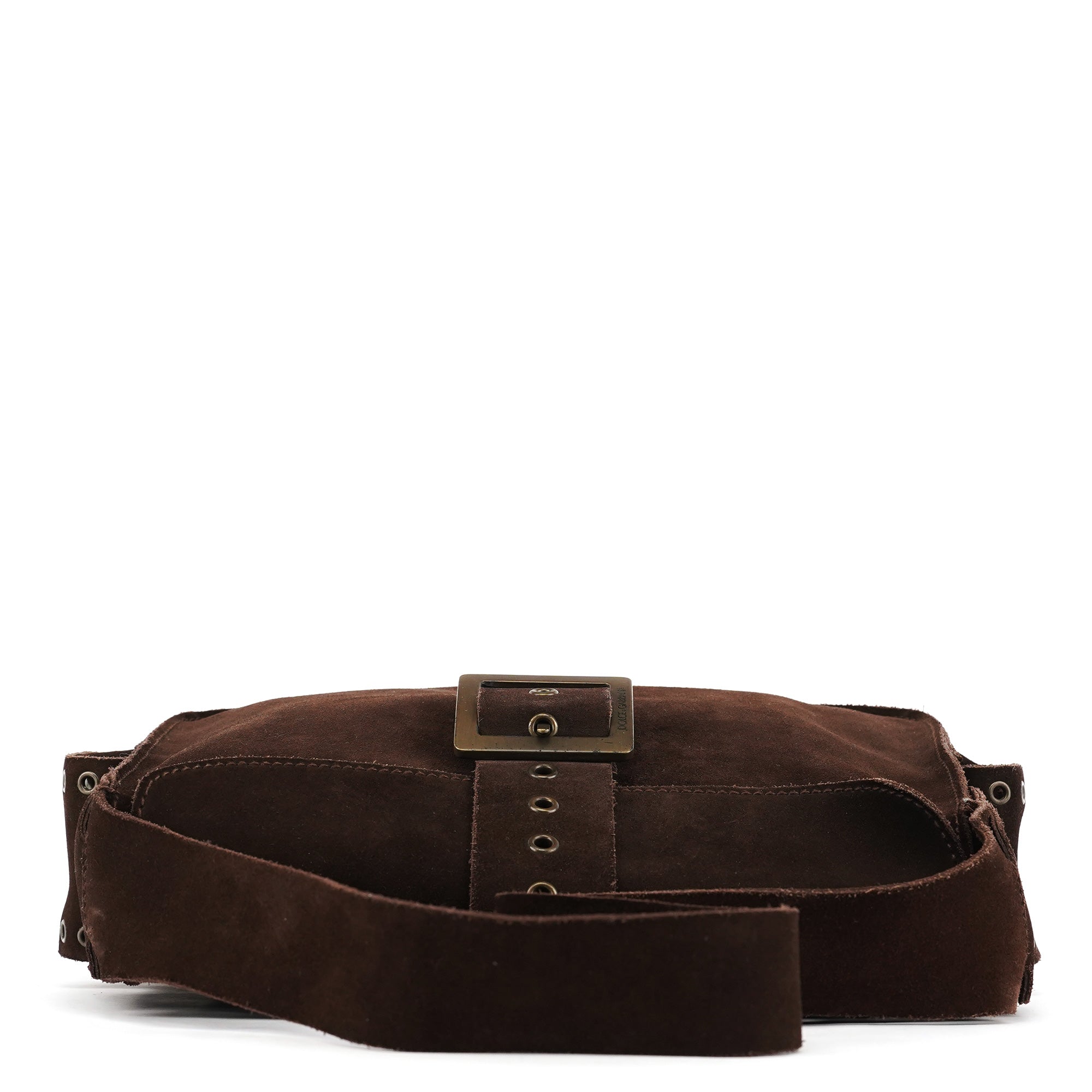 Dolce & Gabbana Sac porté épaule à rabat en daim marron