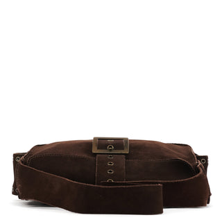 Dolce & Gabbana Brown Suede Flap Shoulder Bag