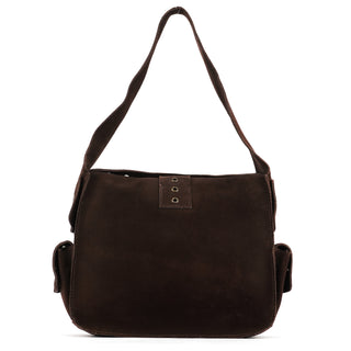 Dolce & Gabbana Brown Suede Flap Shoulder Bag