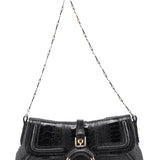Dolce & Gabbana DG Schultertasche aus Hahnentritt mit Kette und Krokoprägung
