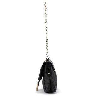 Dolce & Gabbana Croc Embossed Houndstooth DG Chain Shoulder Bag