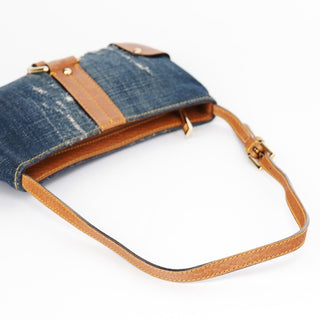 Dolce & Gabbana Denim Brown Calfskin Mini Hobo Bag