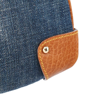 Dolce & Gabbana Denim Brown Calfskin Mini Hobo Bag