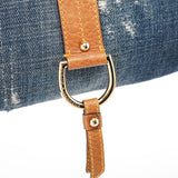 Dolce & Gabbana Denim Brown Calfskin Mini Hobo Bag