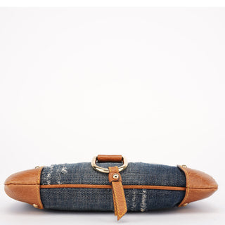 Dolce & Gabbana Denim Brown Calfskin Mini Hobo Bag