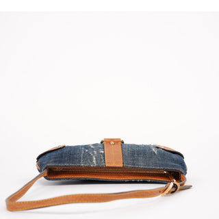 Dolce & Gabbana Denim Brown Calfskin Mini Hobo Bag