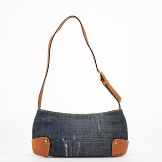 Dolce & Gabbana Denim Brown Calfskin Mini Hobo Bag