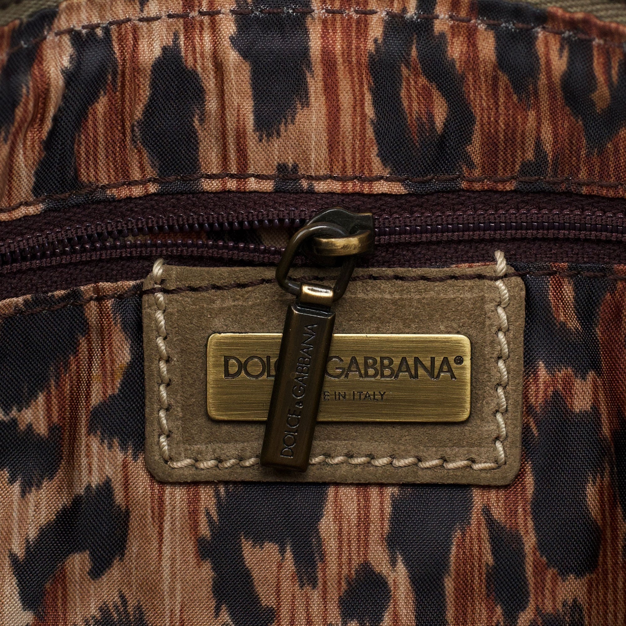 Dolce & Gabbana Mini sac hobo en daim marron et denim bleu