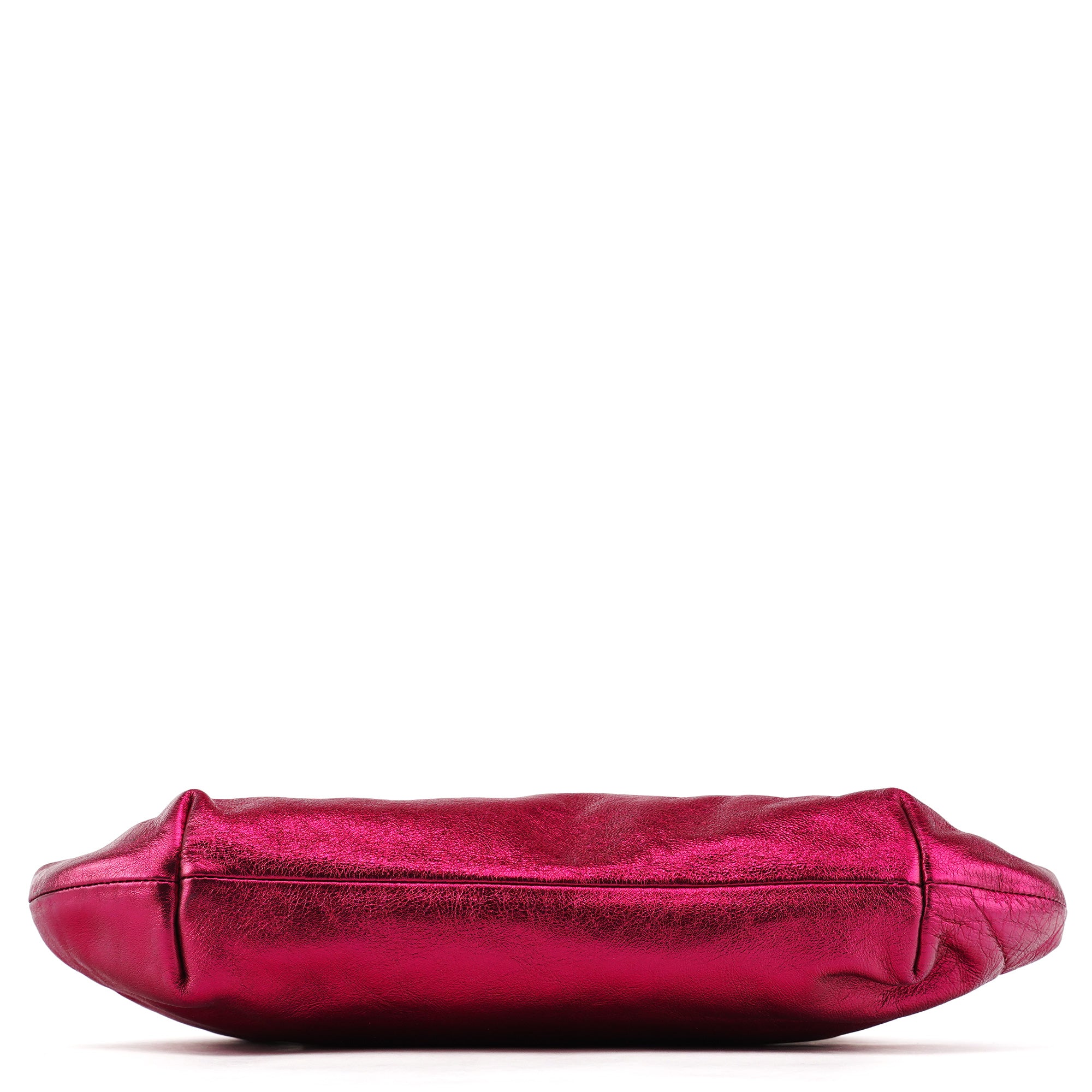 Dolce & Gabbana Sac porté épaule à fermoir cadre en cuir métallisé fuchsia