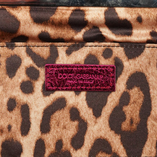 Dolce & Gabbana Fuchsia Metallic Leather Frame Shoulder Bag