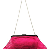 Dolce & Gabbana Sac porté épaule à fermoir cadre en cuir métallisé fuchsia