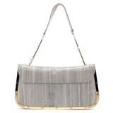 Dolce & Gabbana Grey Gold Leather DG Shoulder Bag