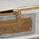 Dolce & Gabbana Grey Gold Leather DG Shoulder Bag