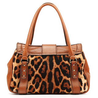 Dolce & Gabbana Leopard Calfhair Tote Bag