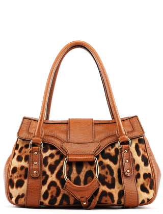 Dolce & Gabbana Leopard Calfhair Tote Bag