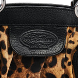 Dolce & Gabbana Leopard Print Canvas Leather Tote Bag
